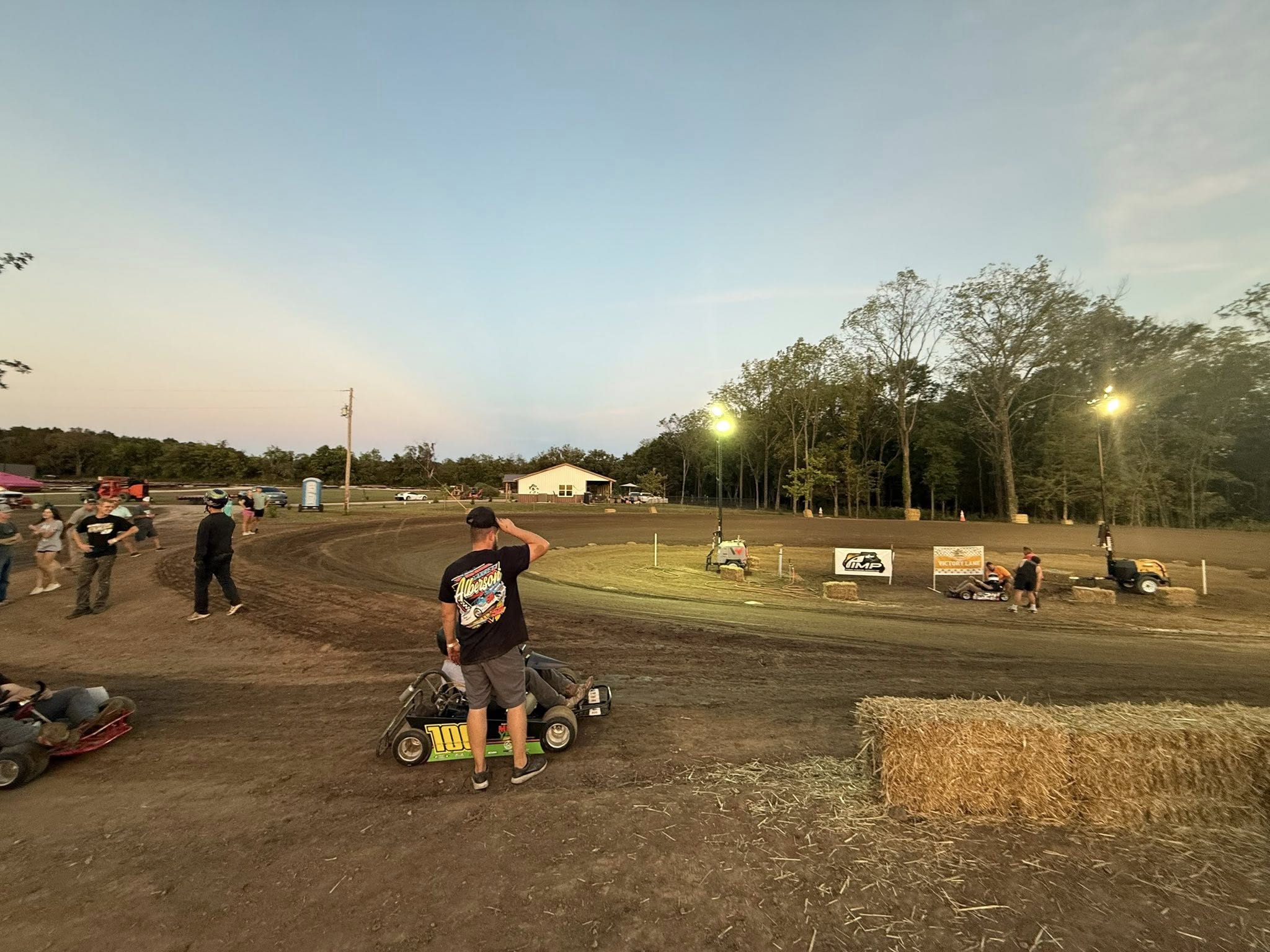 Track view at dusk