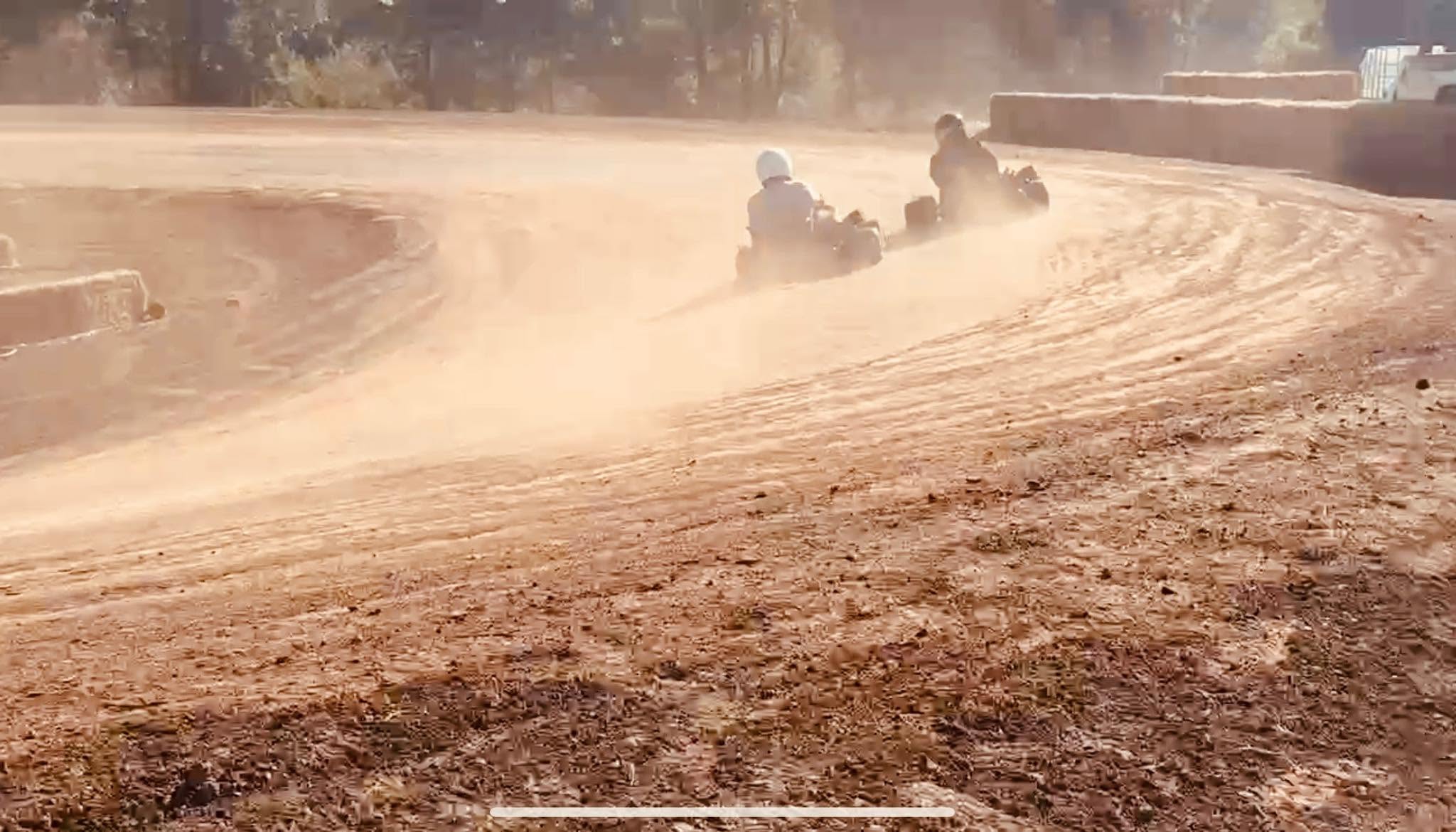 Two karts battling